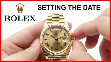 how to set a rolex time|adjust Rolex day date.